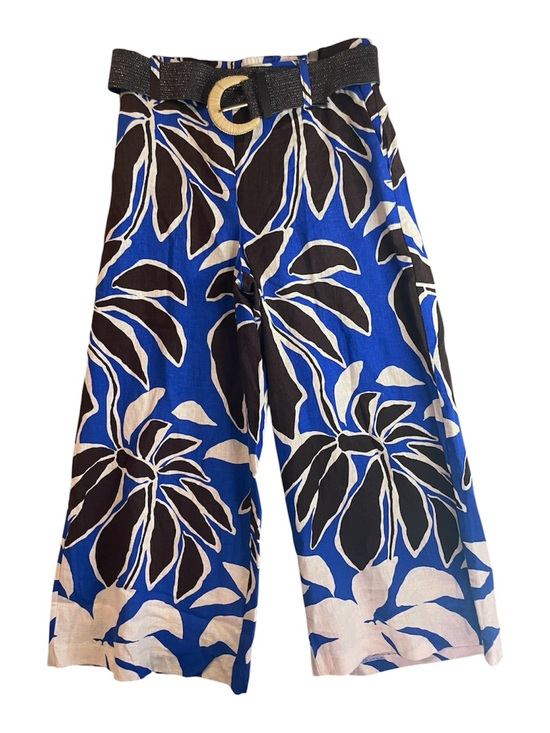 Rachel Zoe Pants - Rachel Zoe Blue, Black and White Tropical Print Pants
